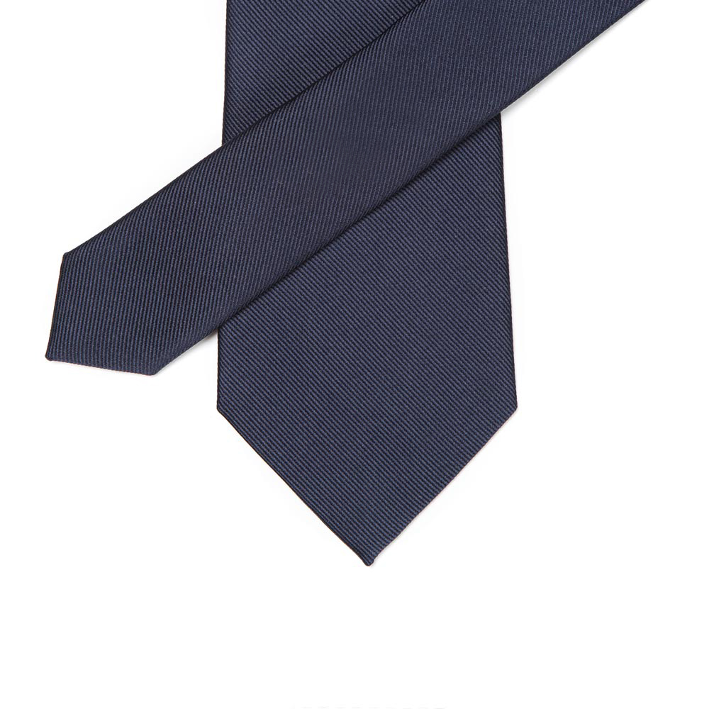 메멘토모리 킹트윌 솔리드 넥타이 다크 네이비 실크