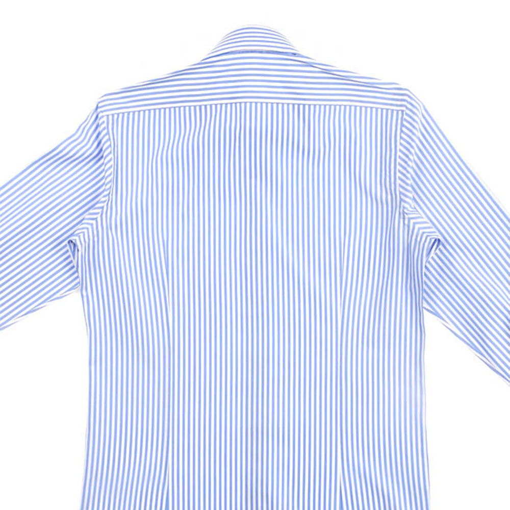 PRODE SHIRT 프로드셔츠 라이트 블루 트윌 세미 와이드 칼라 스트라이프 드레스 셔츠