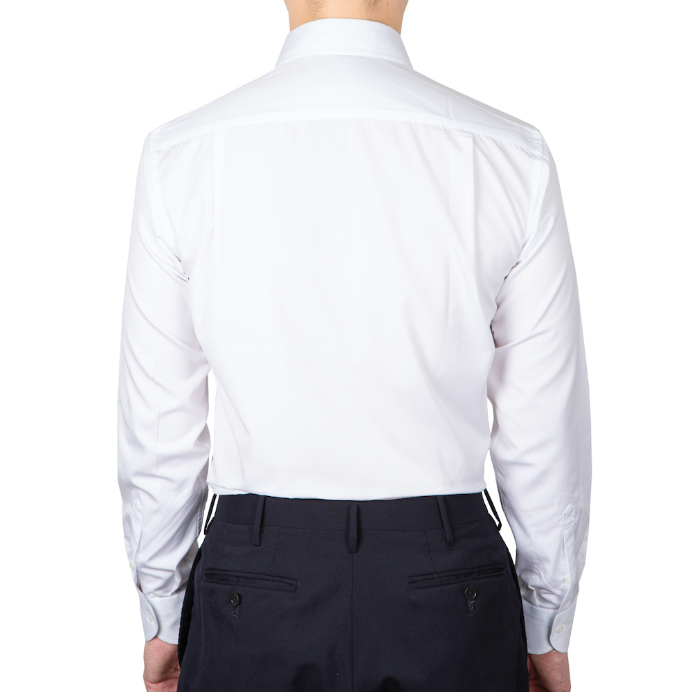 [넥타이 증정] 메멘토모리 밀레타 브릴리언트 화이트 포플린 탭 카라 셔츠