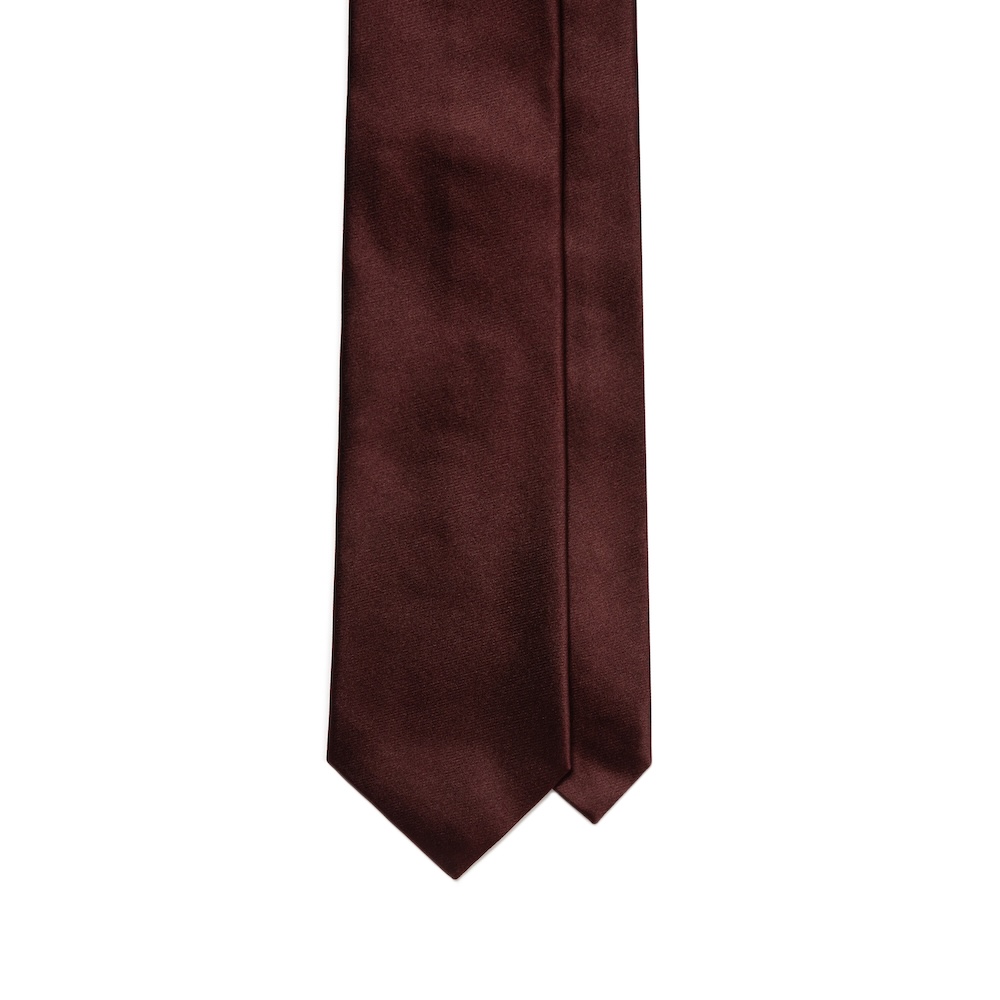 메멘토모리 뉴 웨딩 이태리 사틴 버건디 솔리드 실크 넥타이
