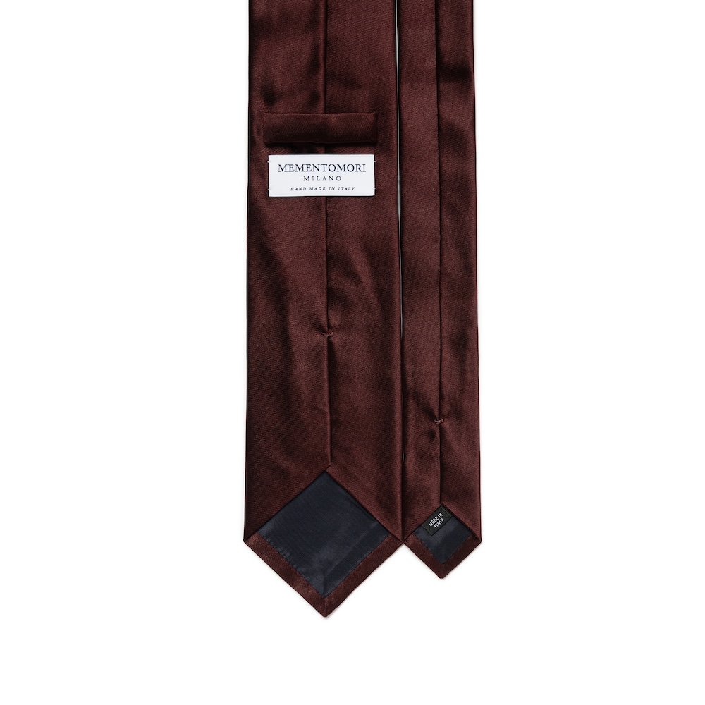 메멘토모리 뉴 웨딩 이태리 사틴 버건디 솔리드 실크 넥타이