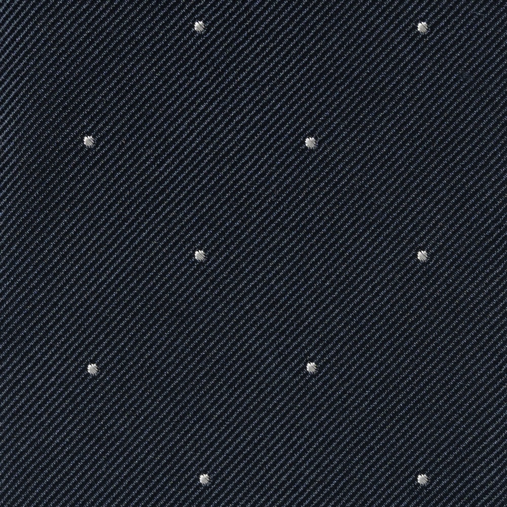 로버트 프레이저 화이트 스몰 폴카 도트 패턴 블루 그레이 우븐 실크 넥타이