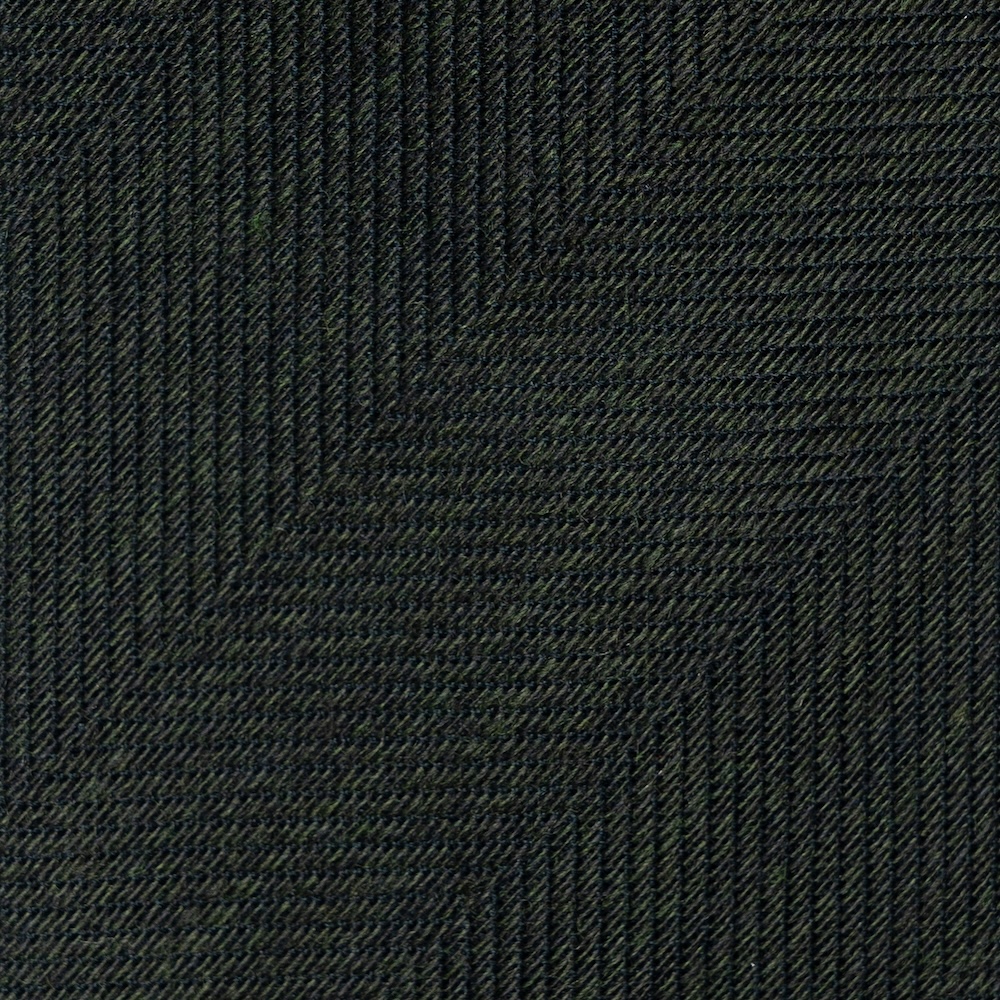 에리코 포르미콜라 딥 그린 헤링본 솔리드 우븐 울 코튼 넥타이