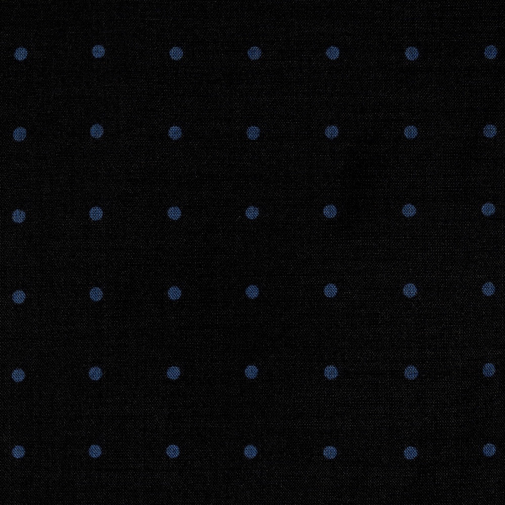 홀리데이 앤 브라운 네이비 폴카 도트 패턴 제트 블랙 버진 울 실크 스카프