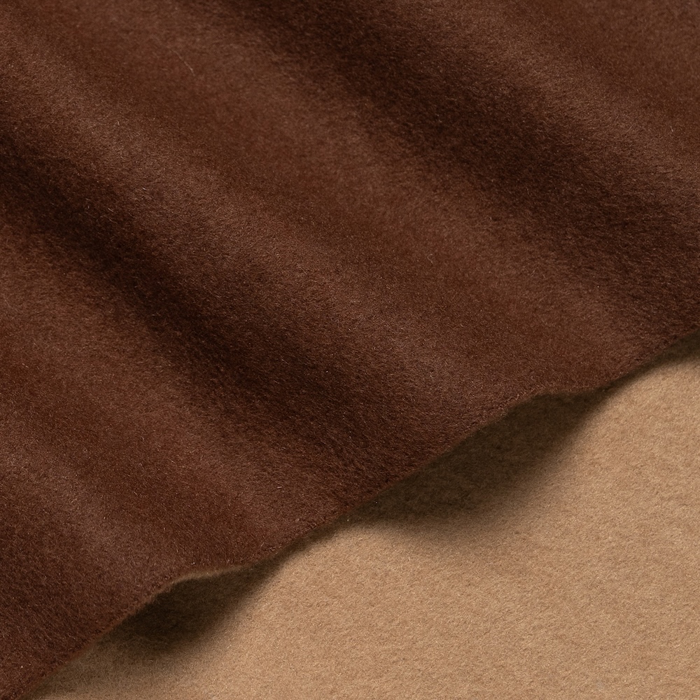 로버트 프레이저 투톤 솔리드 브라운 & 카멜 소프트 실크 머플러