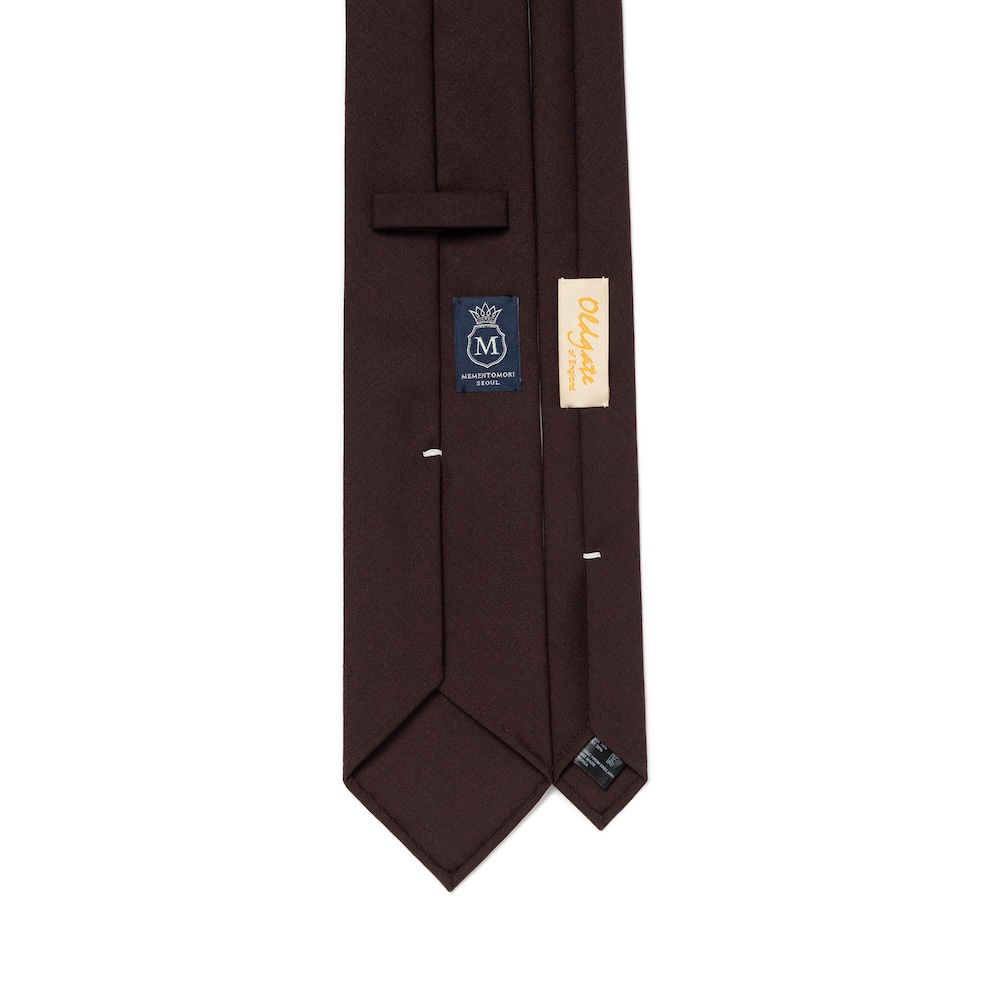 올드게이트 딥 버건디 솔리드 2PLY 하이 트위스트 울 블랜드 스포데라토 넥타이
