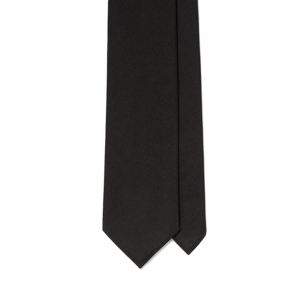 올드게이트 다크 브라운 솔리드 2PLY 하이 트위스트 울 블랜드 스포데라토 넥타이