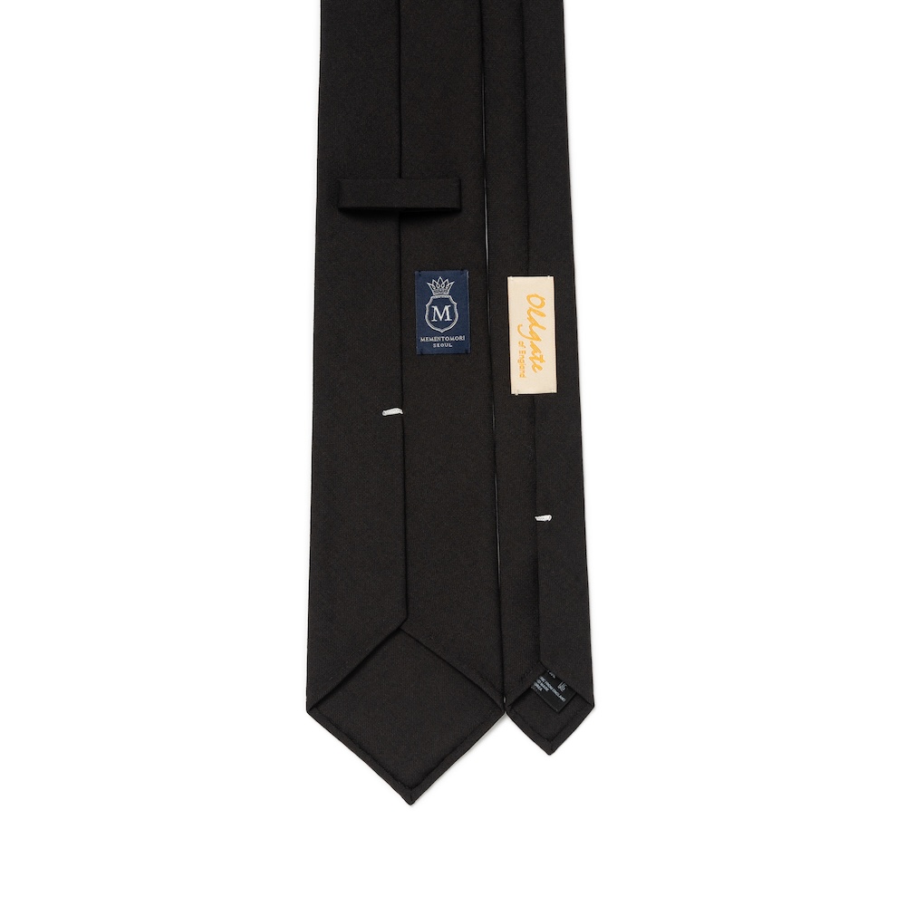 올드게이트 다크 브라운 솔리드 2PLY 하이 트위스트 울 블랜드 스포데라토 넥타이