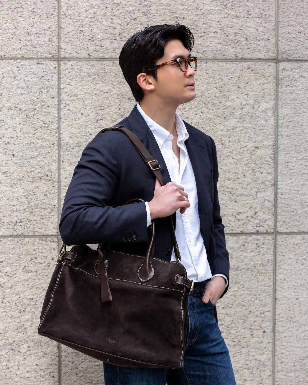 볼드리니 에스프레소 브라운 토스카노 레더 소프트 브리프 케이스